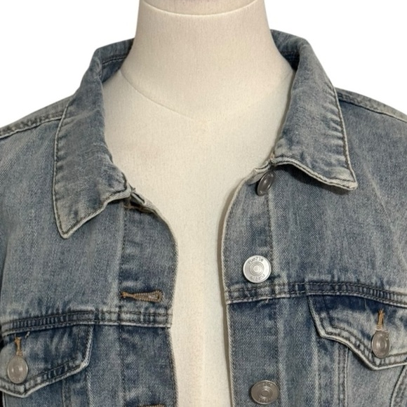 Rhinestone Fringe Denim Jacket Jeans Festival Stagecoach Country‎ Concert Size L - Picture 7 of 9